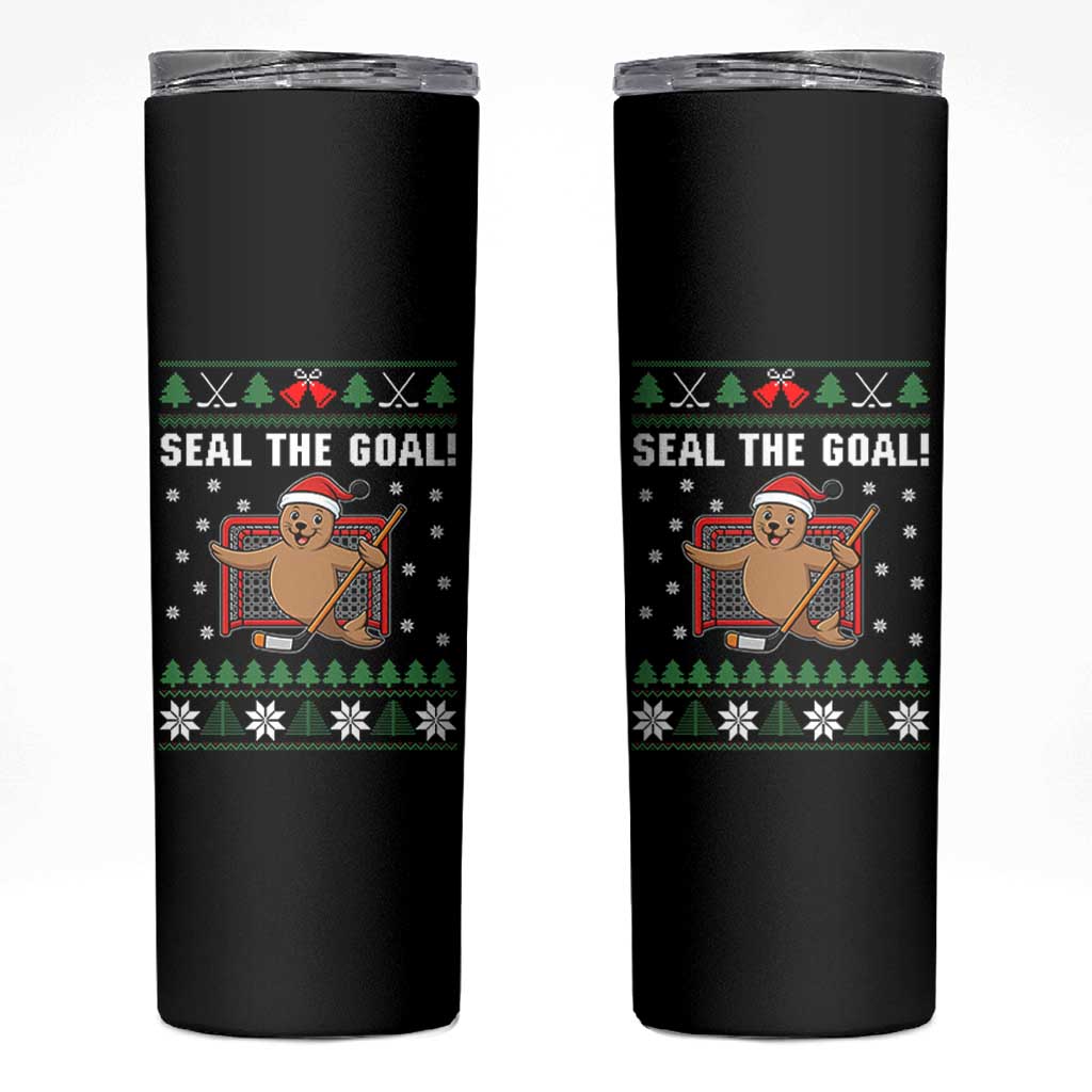 Funny Seal The Goal Skinny Tumbler Goalie Ice Hockey Player Gift - Wonder Print Shop