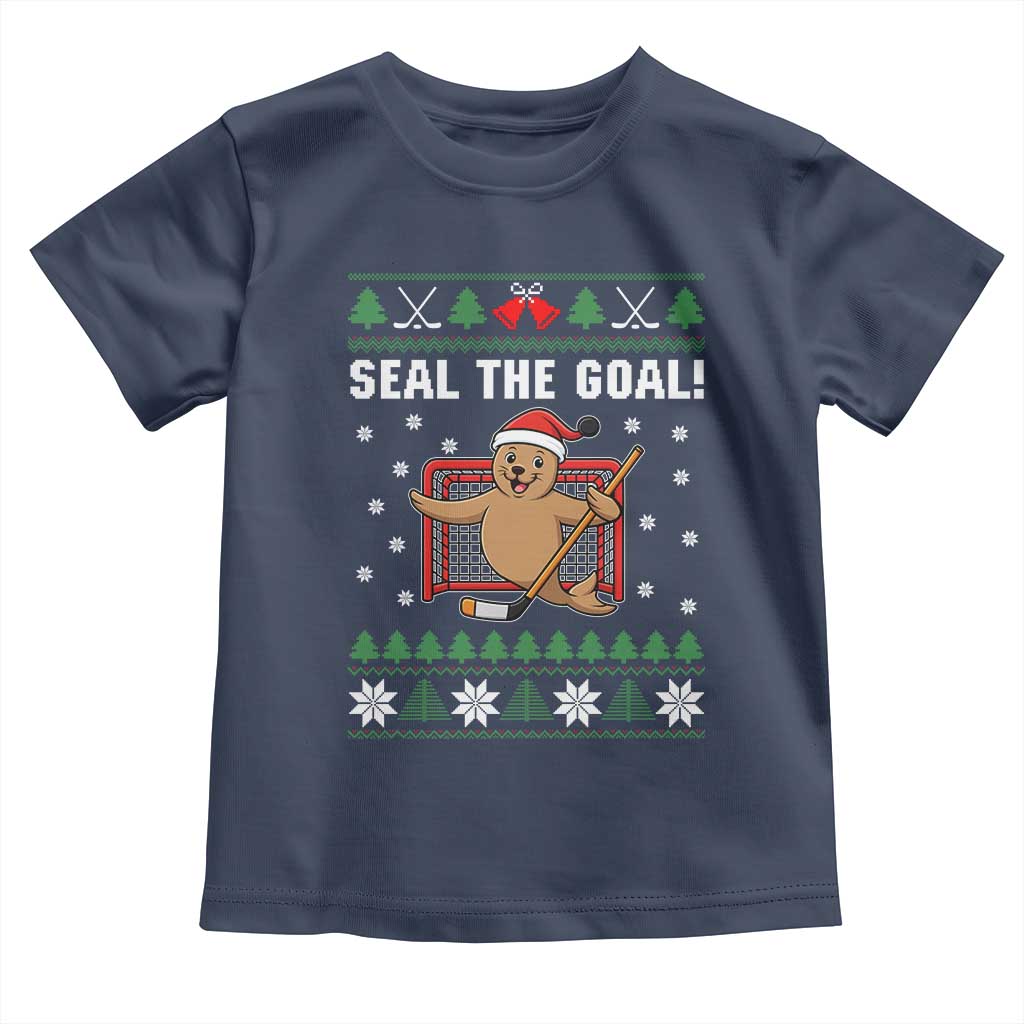 Funny Seal The Goal Toddler T Shirt Goalie Ice Hockey Player Gift - Wonder Print Shop