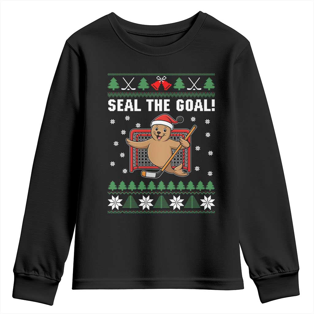 Funny Seal The Goal Youth Sweatshirt Goalie Ice Hockey Player Gift - Wonder Print Shop