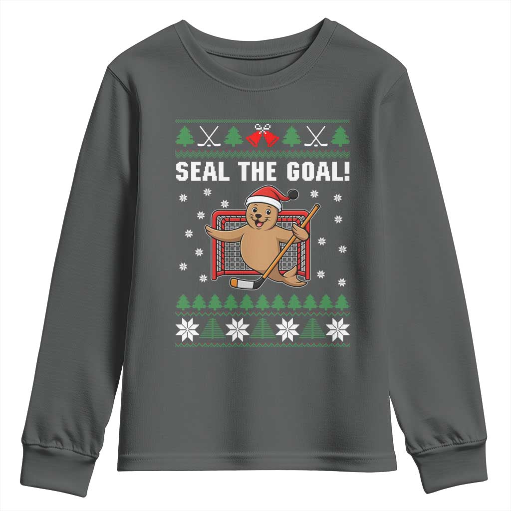 Funny Seal The Goal Youth Sweatshirt Goalie Ice Hockey Player Gift - Wonder Print Shop