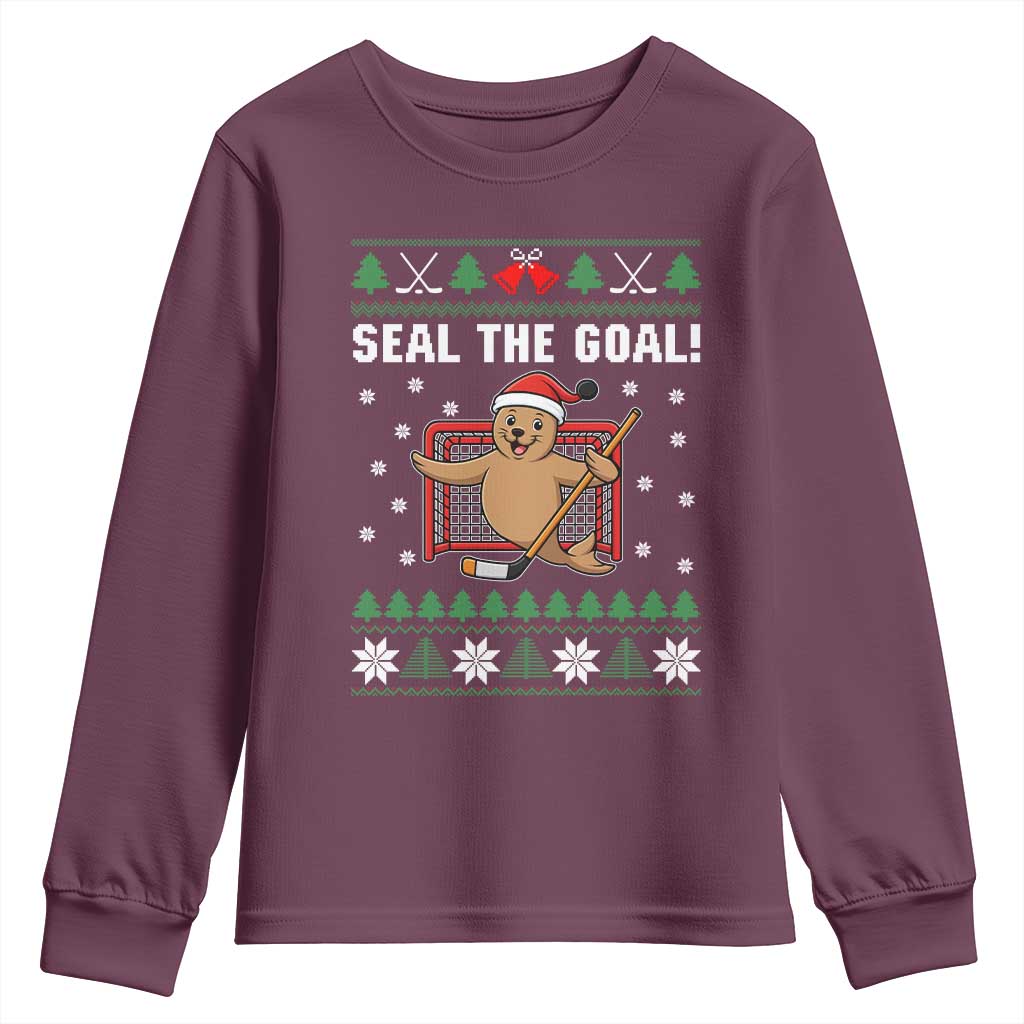 Funny Seal The Goal Youth Sweatshirt Goalie Ice Hockey Player Gift - Wonder Print Shop