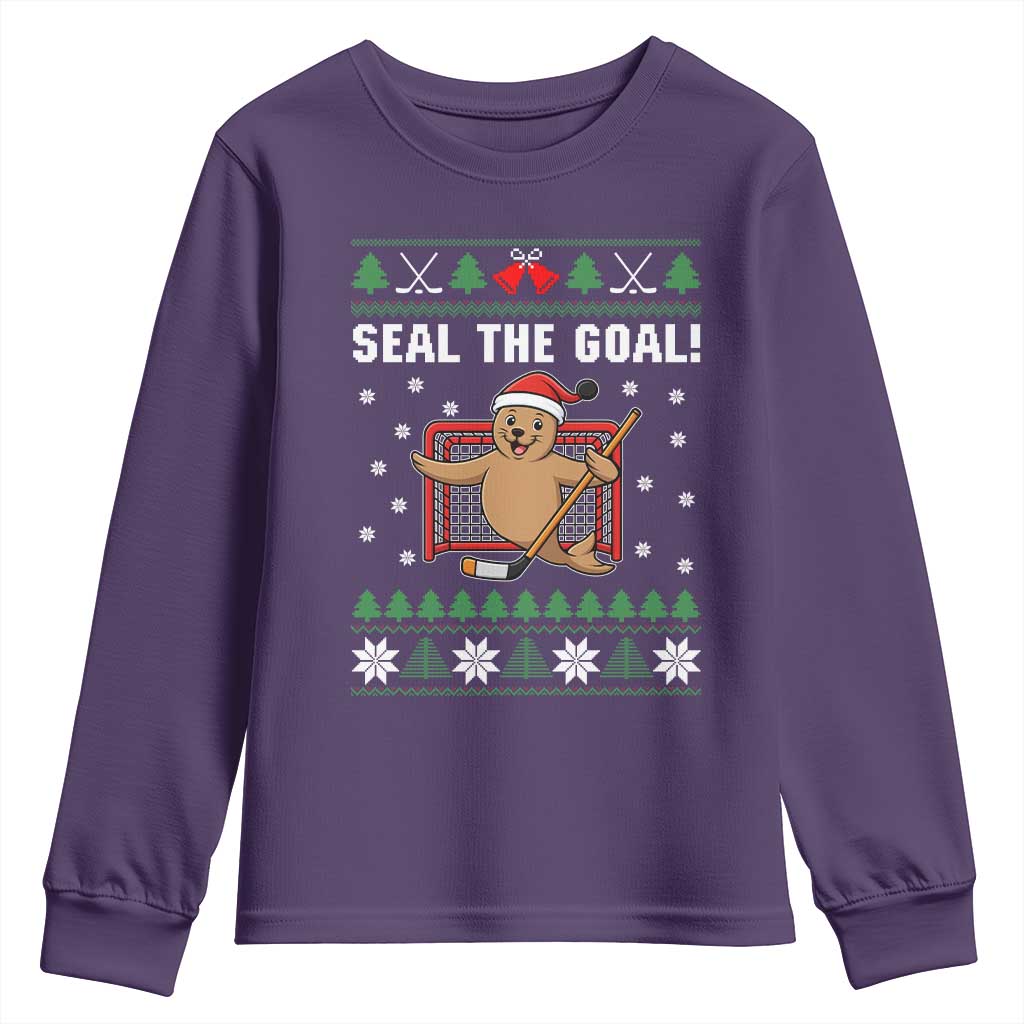 Funny Seal The Goal Youth Sweatshirt Goalie Ice Hockey Player Gift - Wonder Print Shop