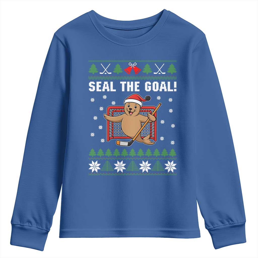 Funny Seal The Goal Youth Sweatshirt Goalie Ice Hockey Player Gift - Wonder Print Shop
