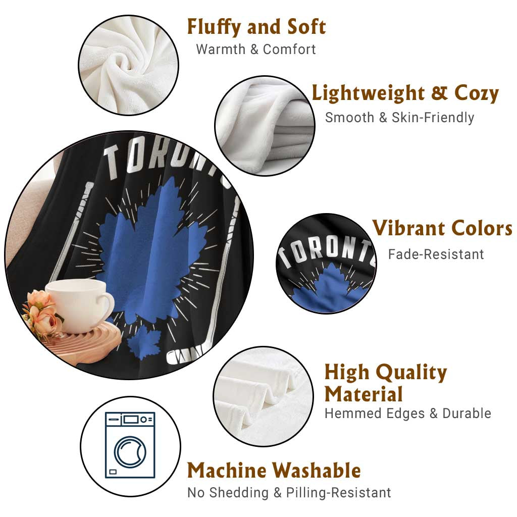 Toronto Ice Hockey Lover Throw Blanket Vintage Canada Gift - Wonder Print Shop