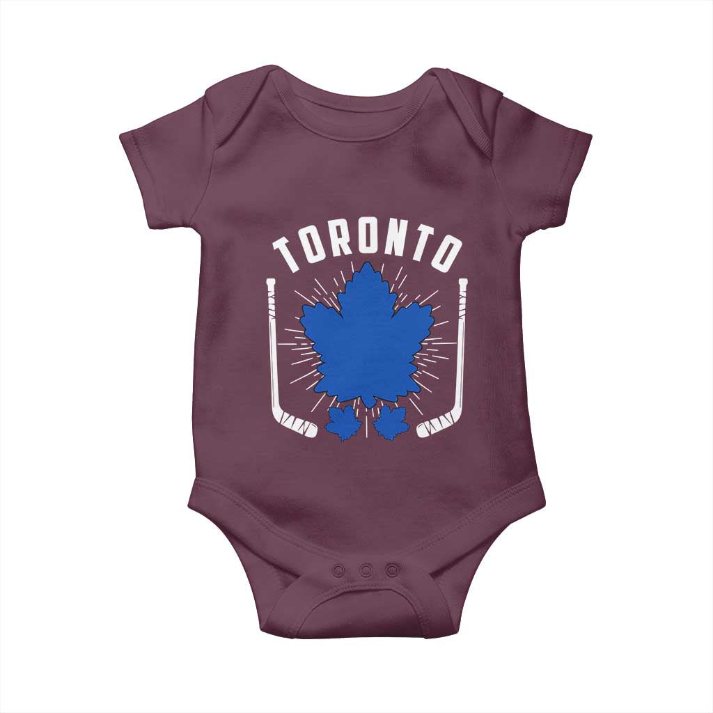 Toronto Ice Hockey Lover Baby Onesie Vintage Canada Gift - Wonder Print Shop