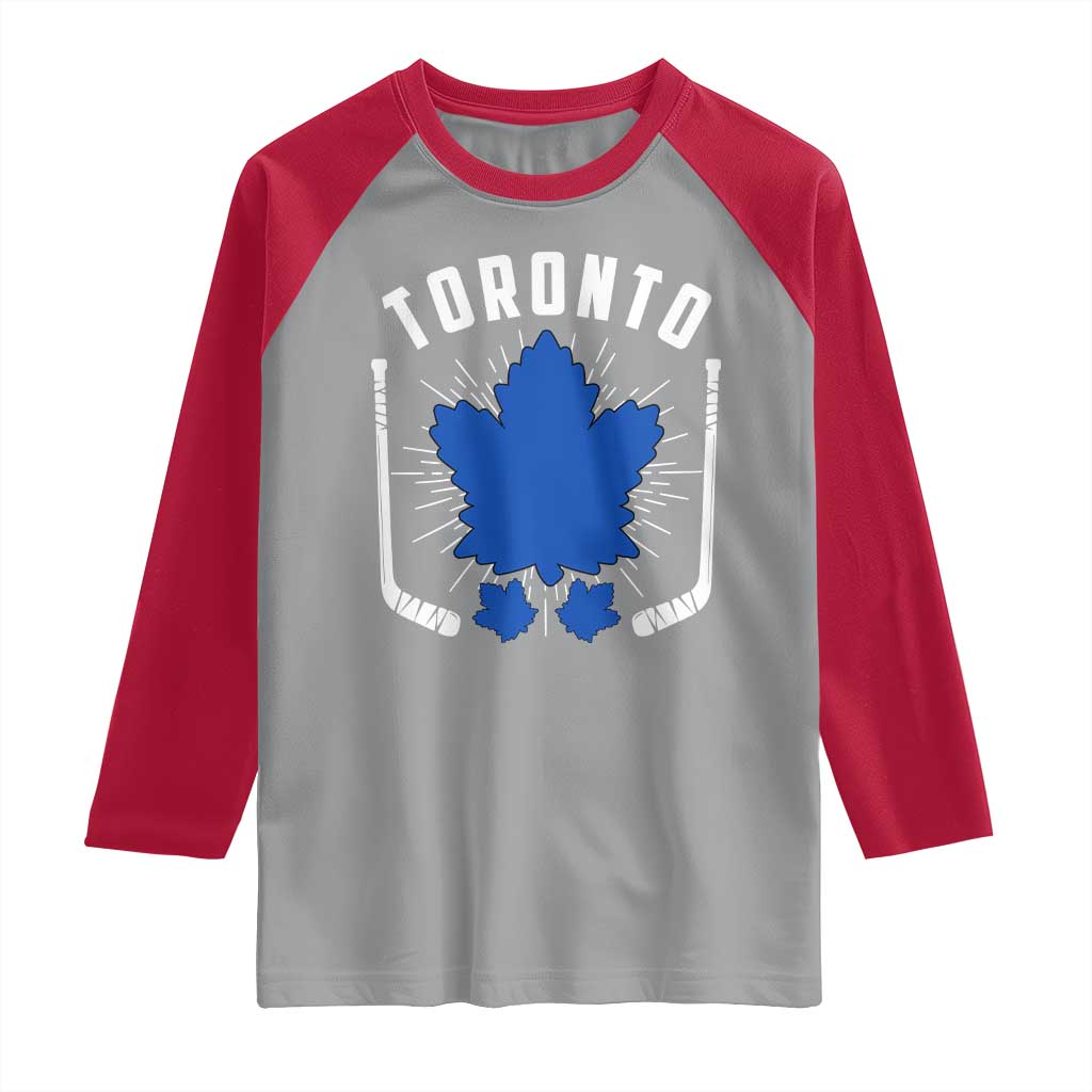 Toronto Ice Hockey Lover Raglan Shirt Vintage Canada Gift - Wonder Print Shop