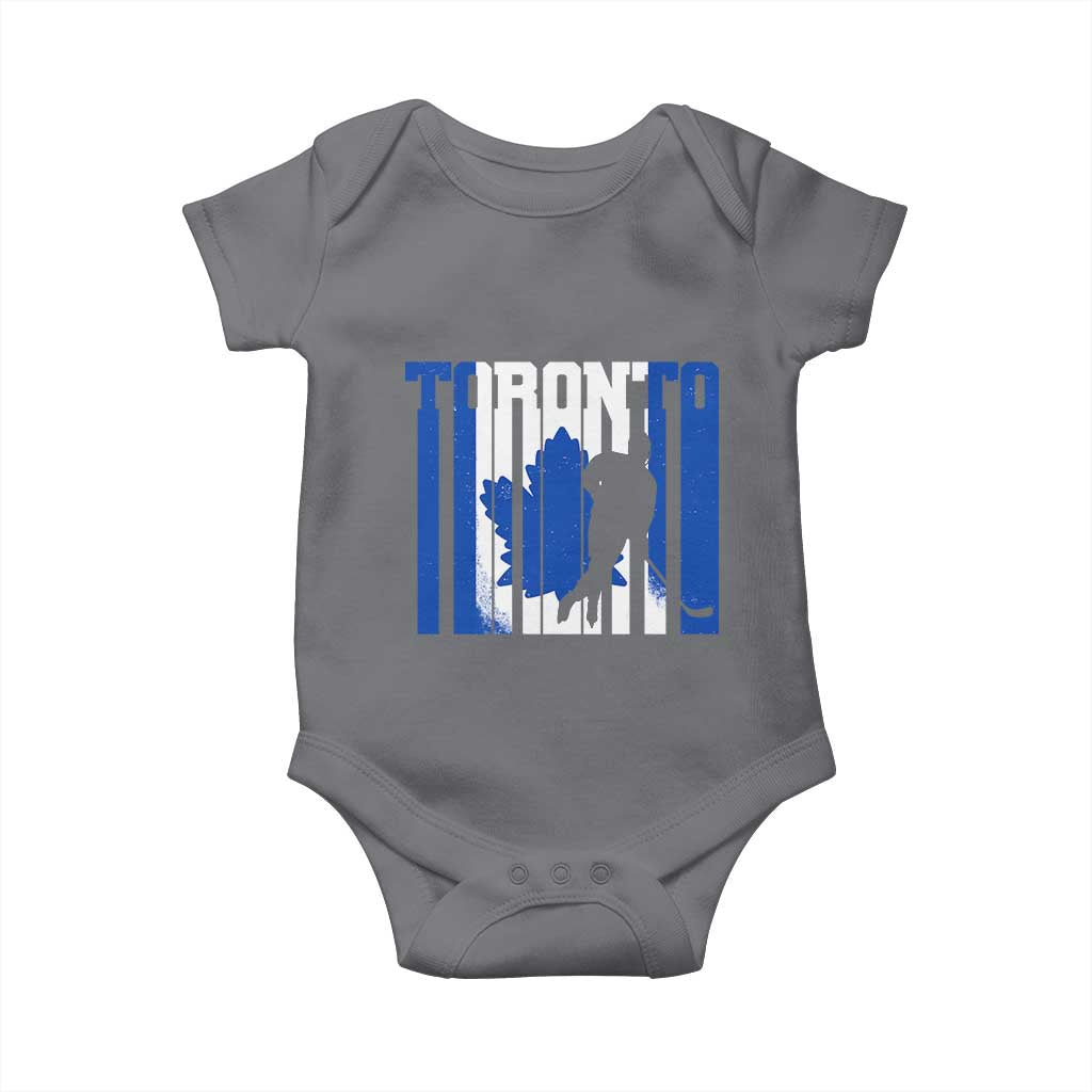 Ice Hockey Torontonian Player Baby Onesie Toronto Flag Gift - Wonder Print Shop