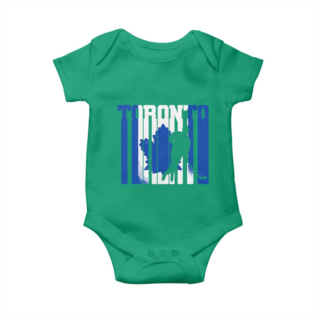 Ice Hockey Torontonian Player Baby Onesie Toronto Flag Gift - Wonder Print Shop