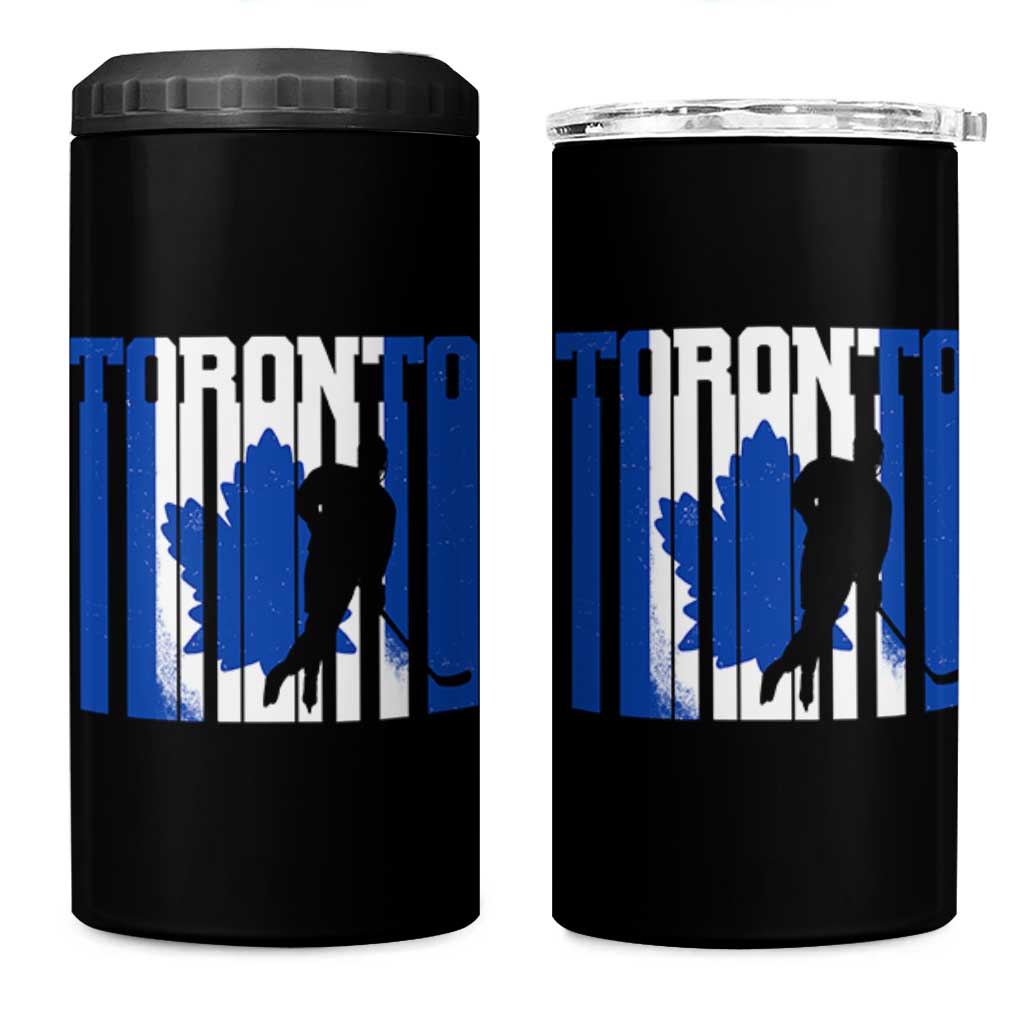 Ice Hockey Torontonian Player 4 in 1 Can Cooler Tumbler Toronto Flag Gift - Wonder Print Shop