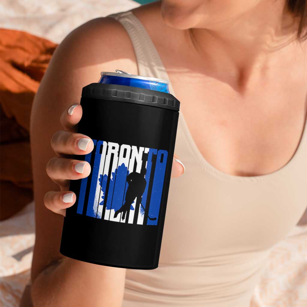 Ice Hockey Torontonian Player 4 in 1 Can Cooler Tumbler Toronto Flag Gift - Wonder Print Shop