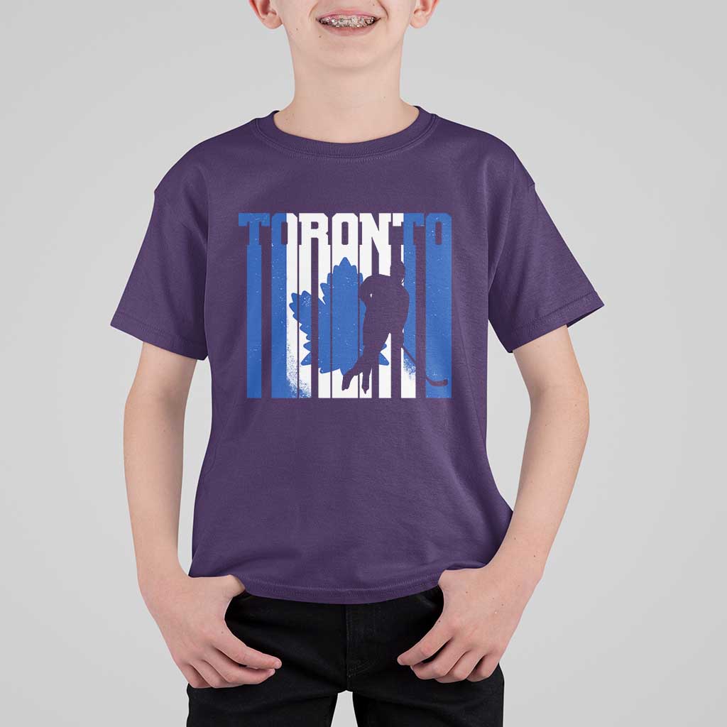 Ice Hockey Torontonian Player T Shirt For Kid Toronto Flag Gift - Wonder Print Shop