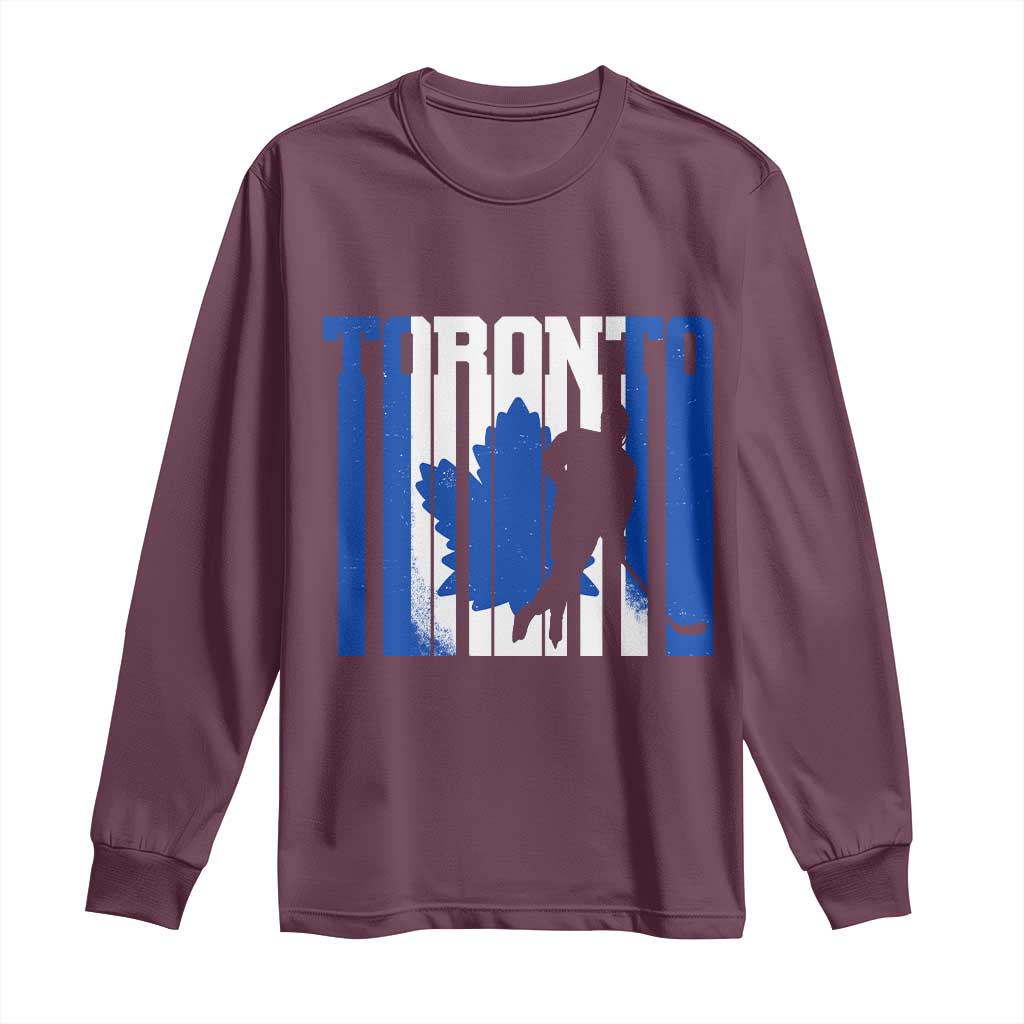 Ice Hockey Torontonian Player Long Sleeve Shirt Toronto Flag Gift - Wonder Print Shop