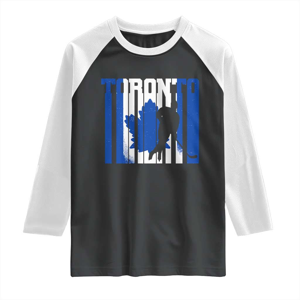 Ice Hockey Torontonian Player Raglan Shirt Toronto Flag Gift - Wonder Print Shop