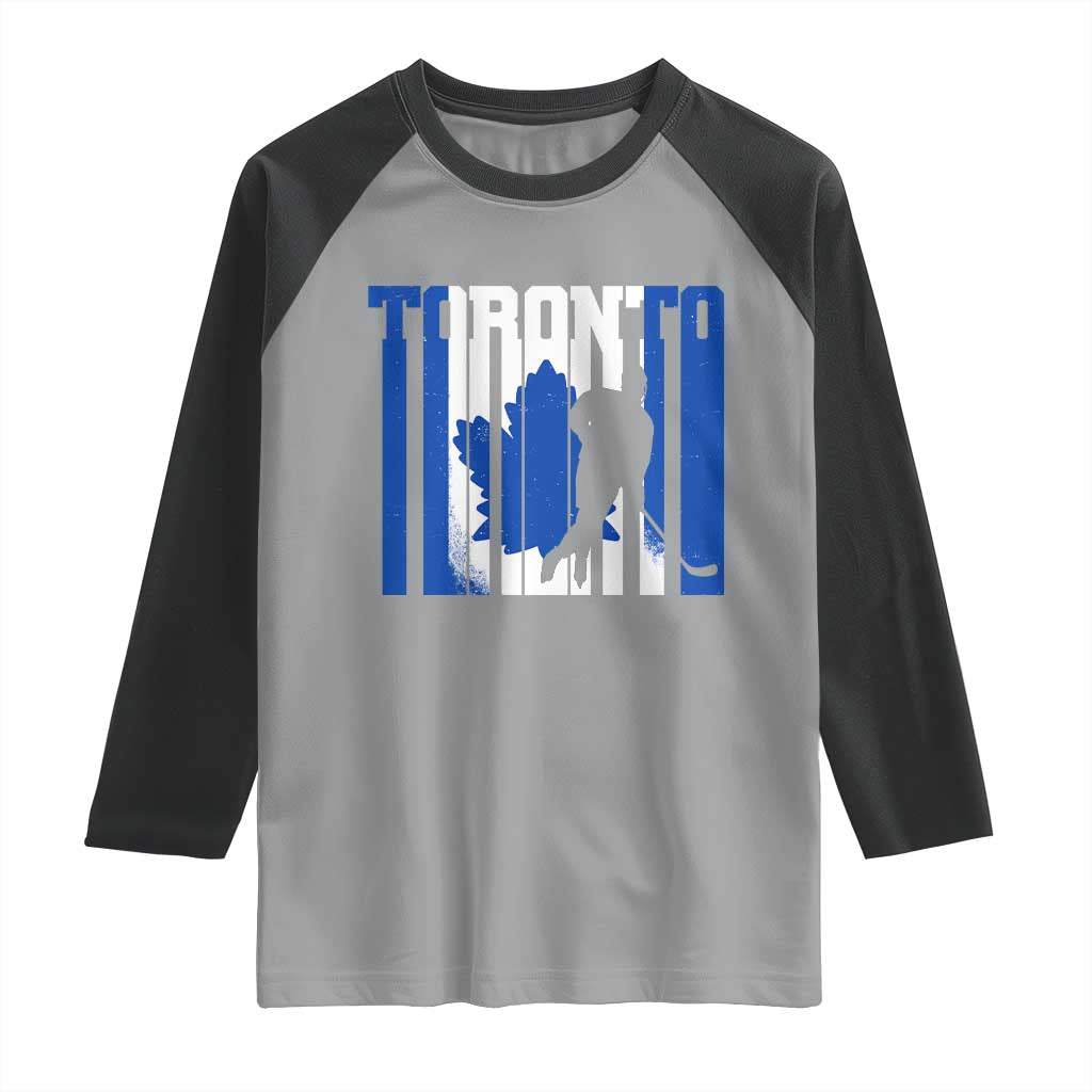 Ice Hockey Torontonian Player Raglan Shirt Toronto Flag Gift - Wonder Print Shop
