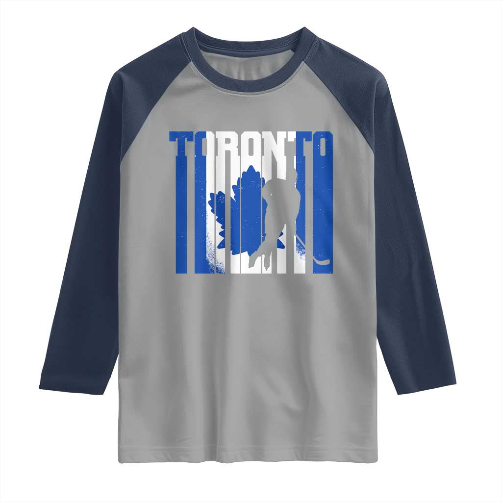 Ice Hockey Torontonian Player Raglan Shirt Toronto Flag Gift - Wonder Print Shop