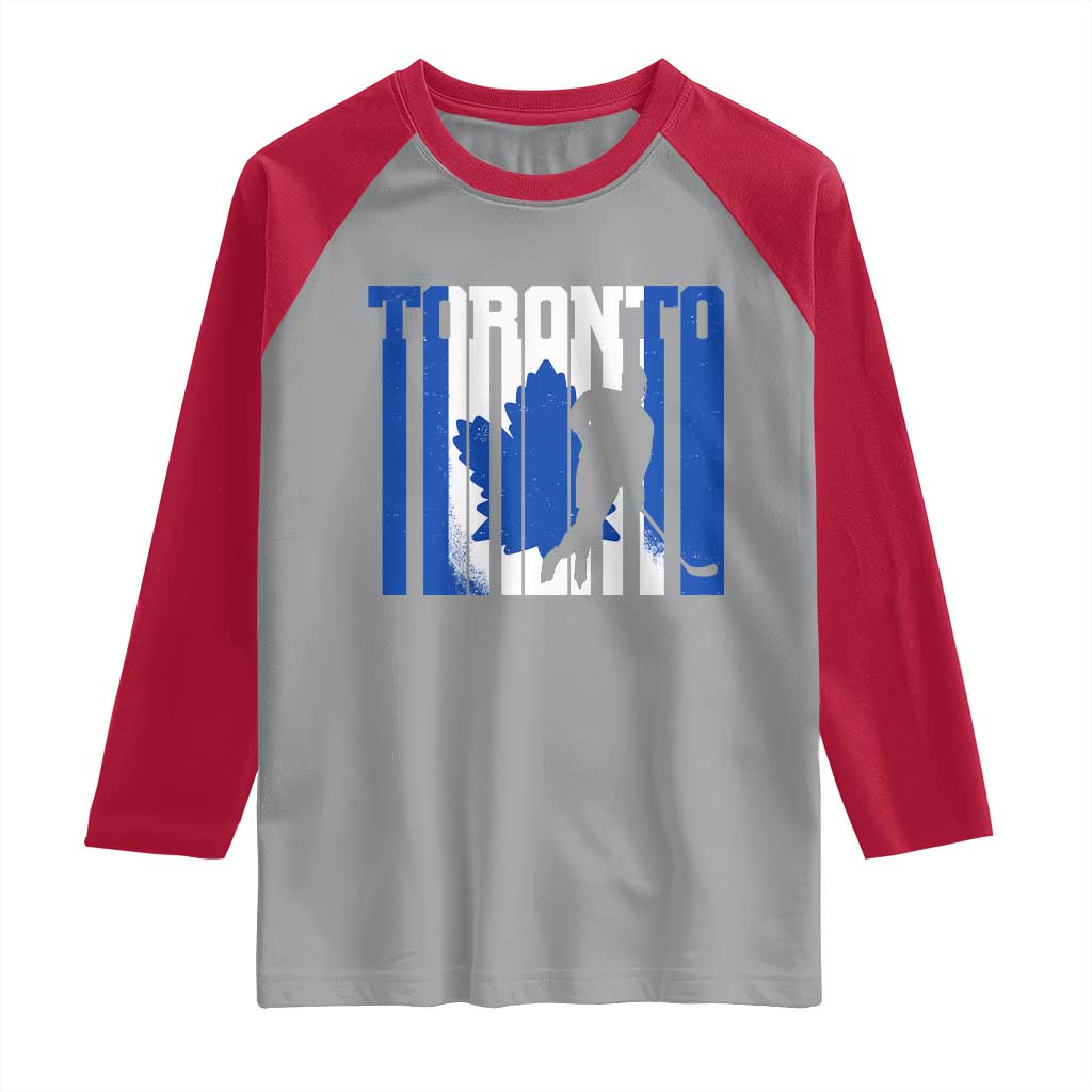 Ice Hockey Torontonian Player Raglan Shirt Toronto Flag Gift - Wonder Print Shop