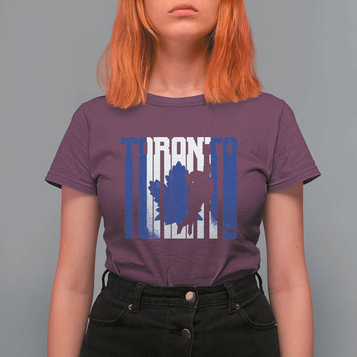 Ice Hockey Torontonian Player T Shirt For Women Toronto Flag Gift - Wonder Print Shop