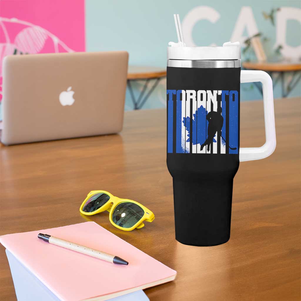 Ice Hockey Torontonian Player Tumbler With Handle Toronto Flag Gift - Wonder Print Shop