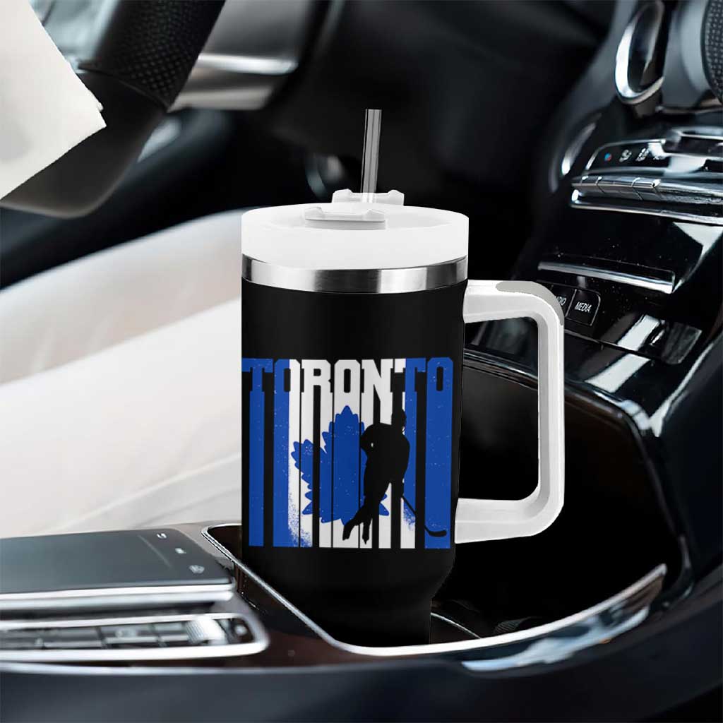 Ice Hockey Torontonian Player Tumbler With Handle Toronto Flag Gift - Wonder Print Shop