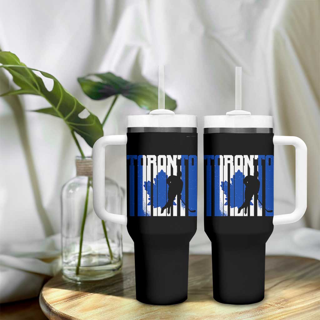 Ice Hockey Torontonian Player Tumbler With Handle Toronto Flag Gift - Wonder Print Shop
