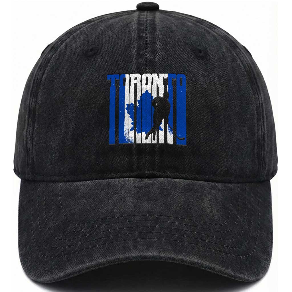 Ice Hockey Torontonian Player Washed Cotton Baseball Cap Toronto Flag Gift