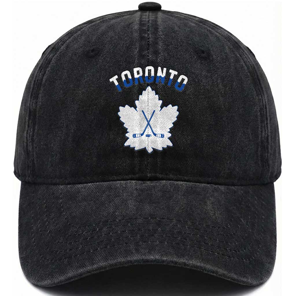 Toronto Ice Hockey Lover Washed Cotton Baseball Cap Gift For Torontonian
