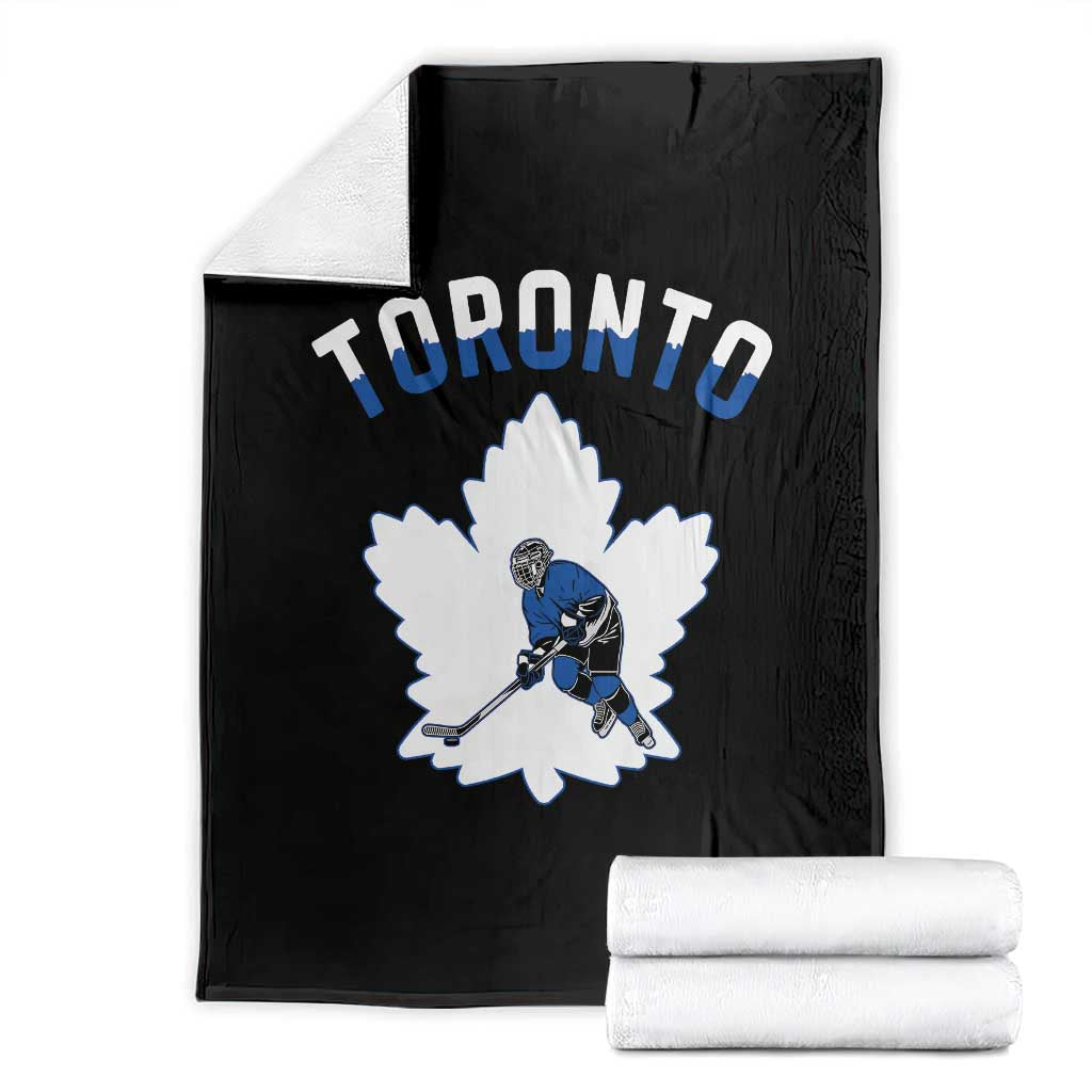 Toronto Ice Hockey Player Throw Blanket Canadian Winter Sport - Wonder Print Shop