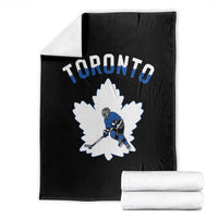 Toronto Ice Hockey Player Throw Blanket Canadian Winter Sport - Wonder Print Shop