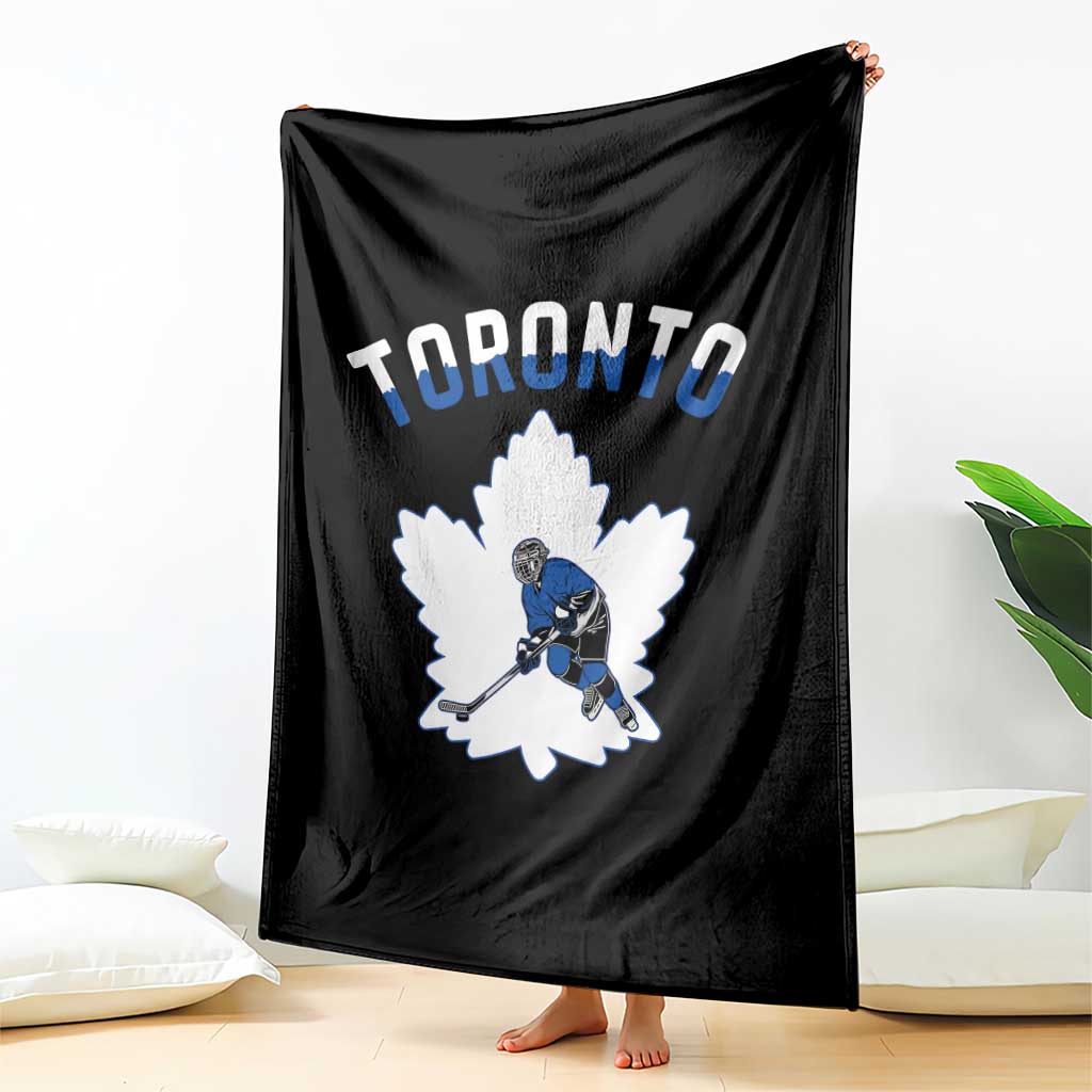 Toronto Ice Hockey Player Throw Blanket Canadian Winter Sport - Wonder Print Shop