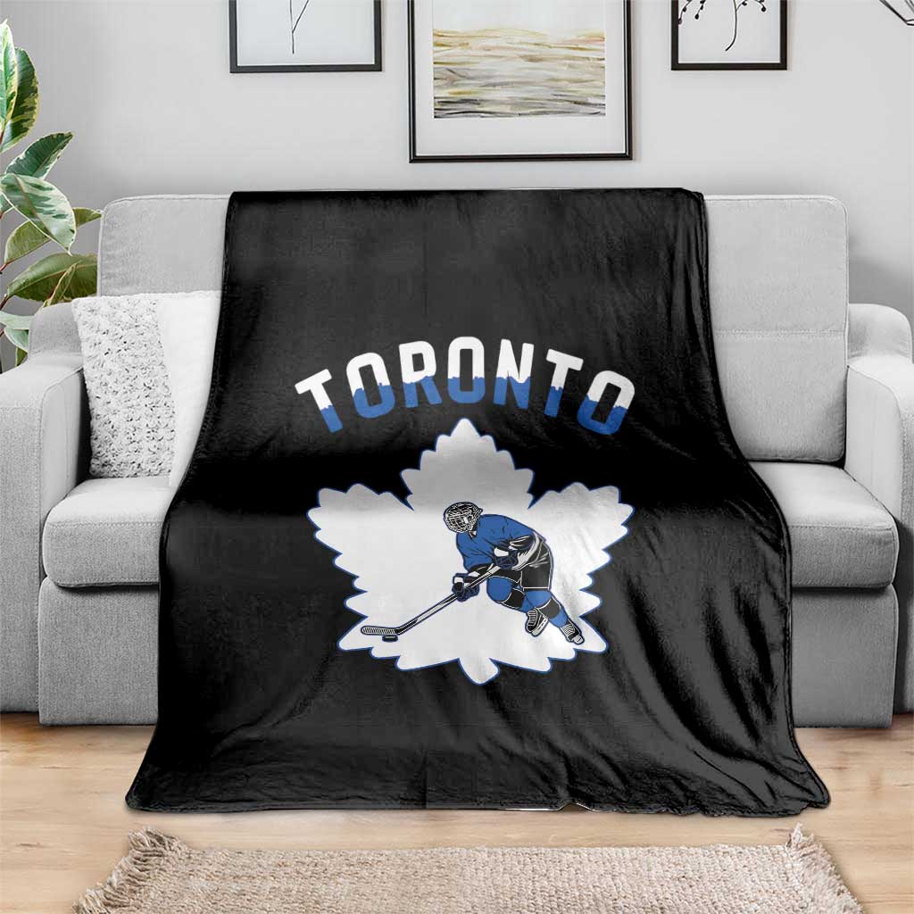 Toronto Ice Hockey Player Throw Blanket Canadian Winter Sport - Wonder Print Shop