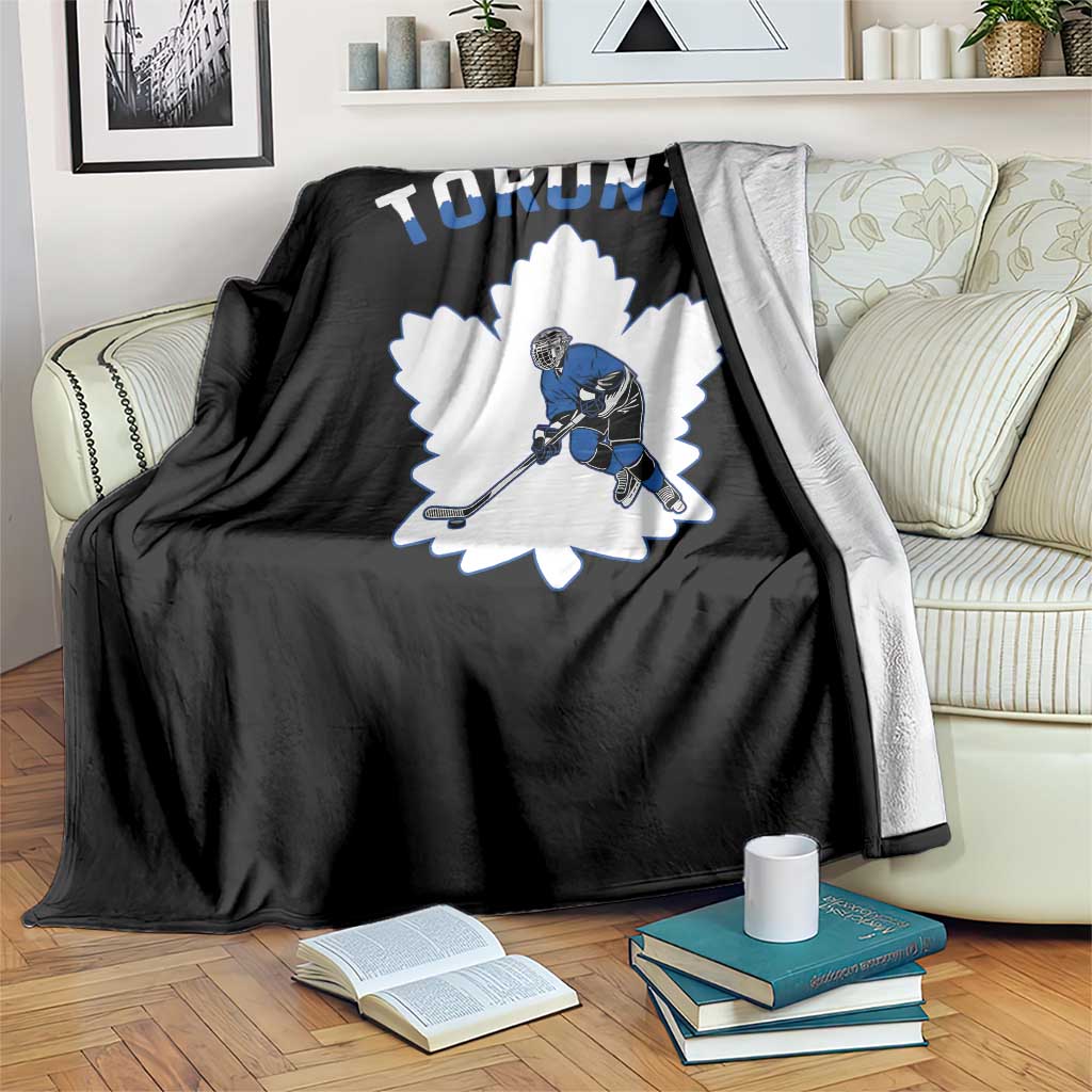 Toronto Ice Hockey Player Throw Blanket Canadian Winter Sport - Wonder Print Shop