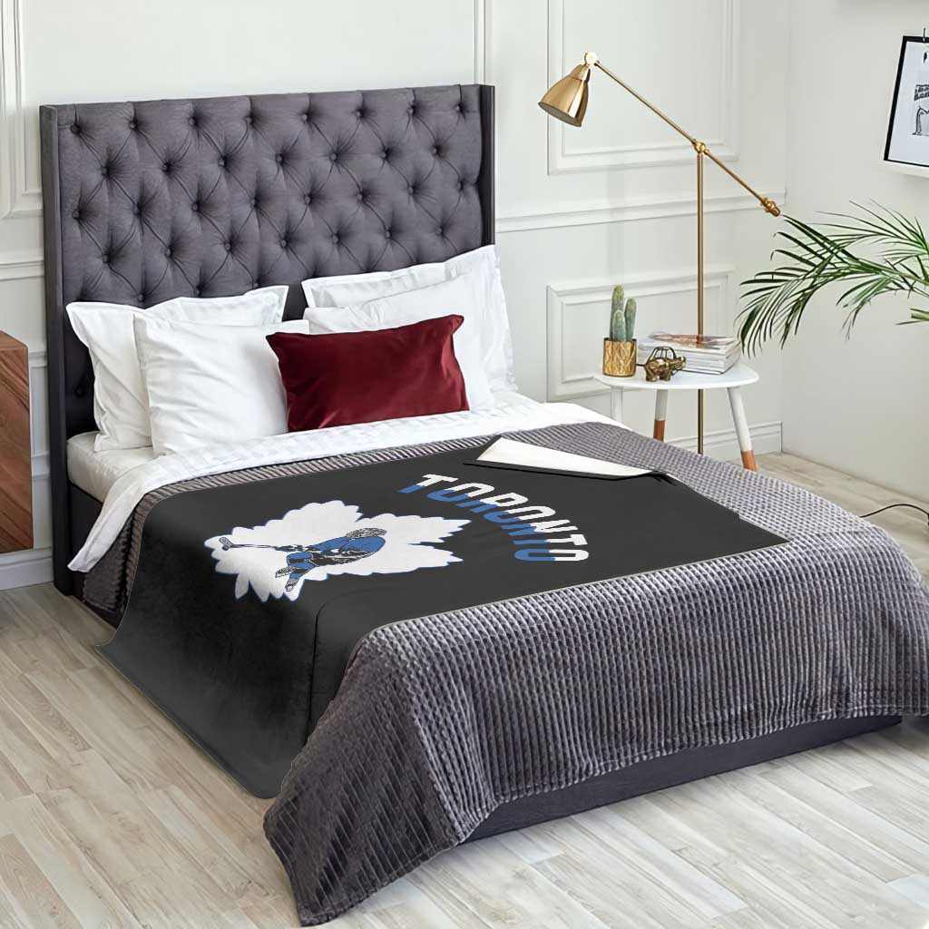Toronto Ice Hockey Player Throw Blanket Canadian Winter Sport - Wonder Print Shop