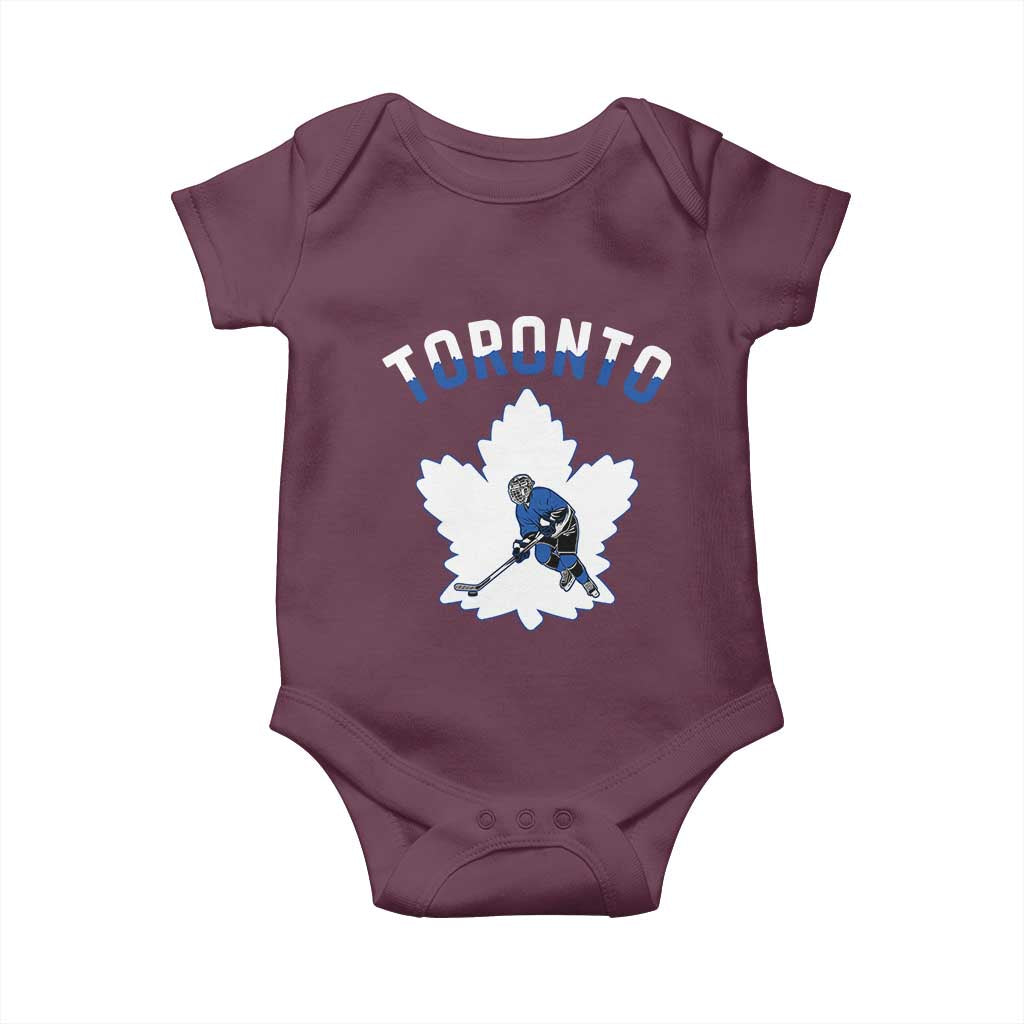 Toronto Ice Hockey Player Baby Onesie Canadian Winter Sport - Wonder Print Shop