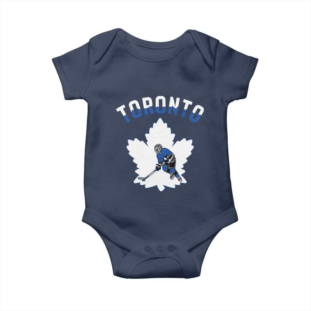 Toronto Ice Hockey Player Baby Onesie Canadian Winter Sport - Wonder Print Shop