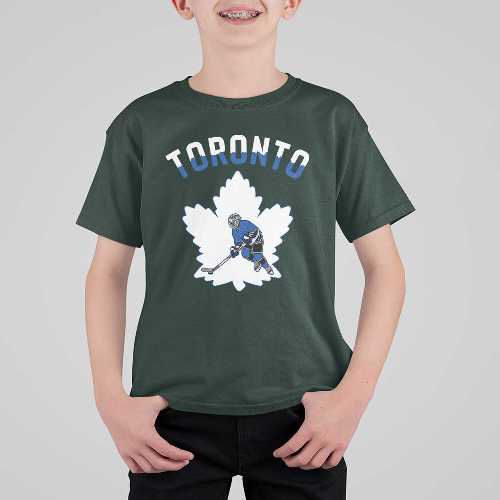 Toronto Ice Hockey Player T Shirt For Kid Canadian Winter Sport - Wonder Print Shop