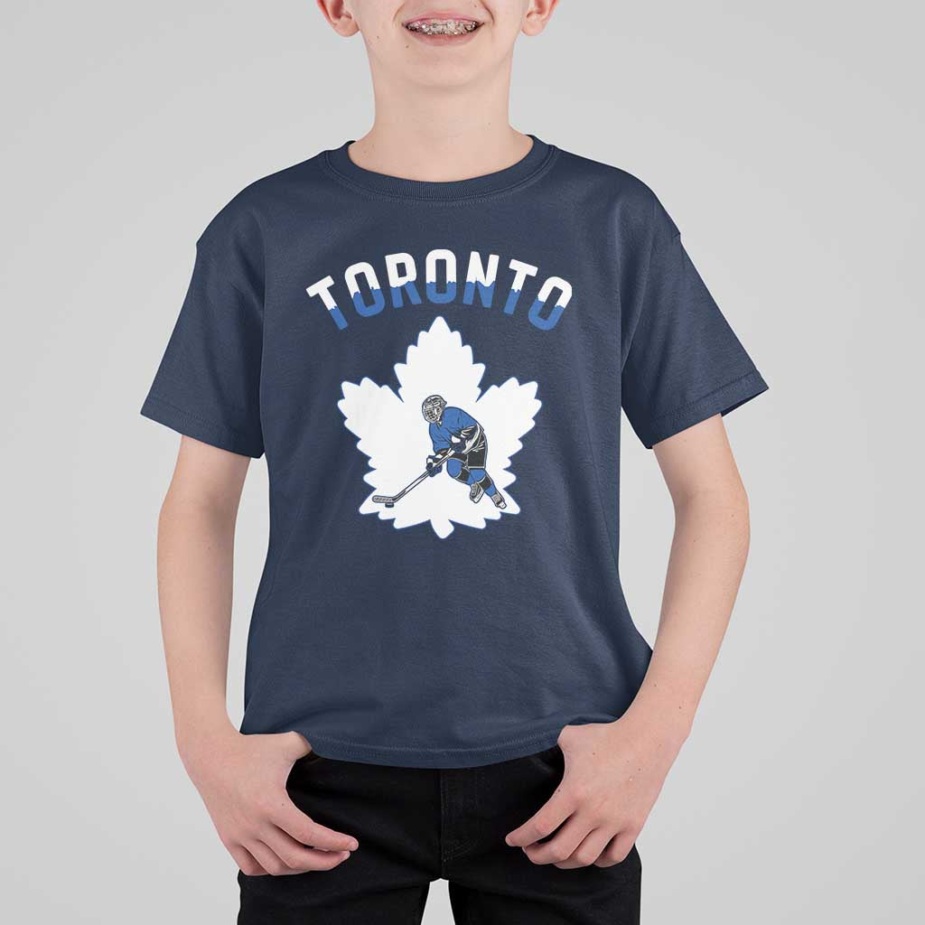 Toronto Ice Hockey Player T Shirt For Kid Canadian Winter Sport - Wonder Print Shop