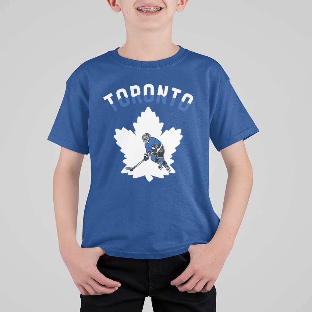 Toronto Ice Hockey Player T Shirt For Kid Canadian Winter Sport - Wonder Print Shop