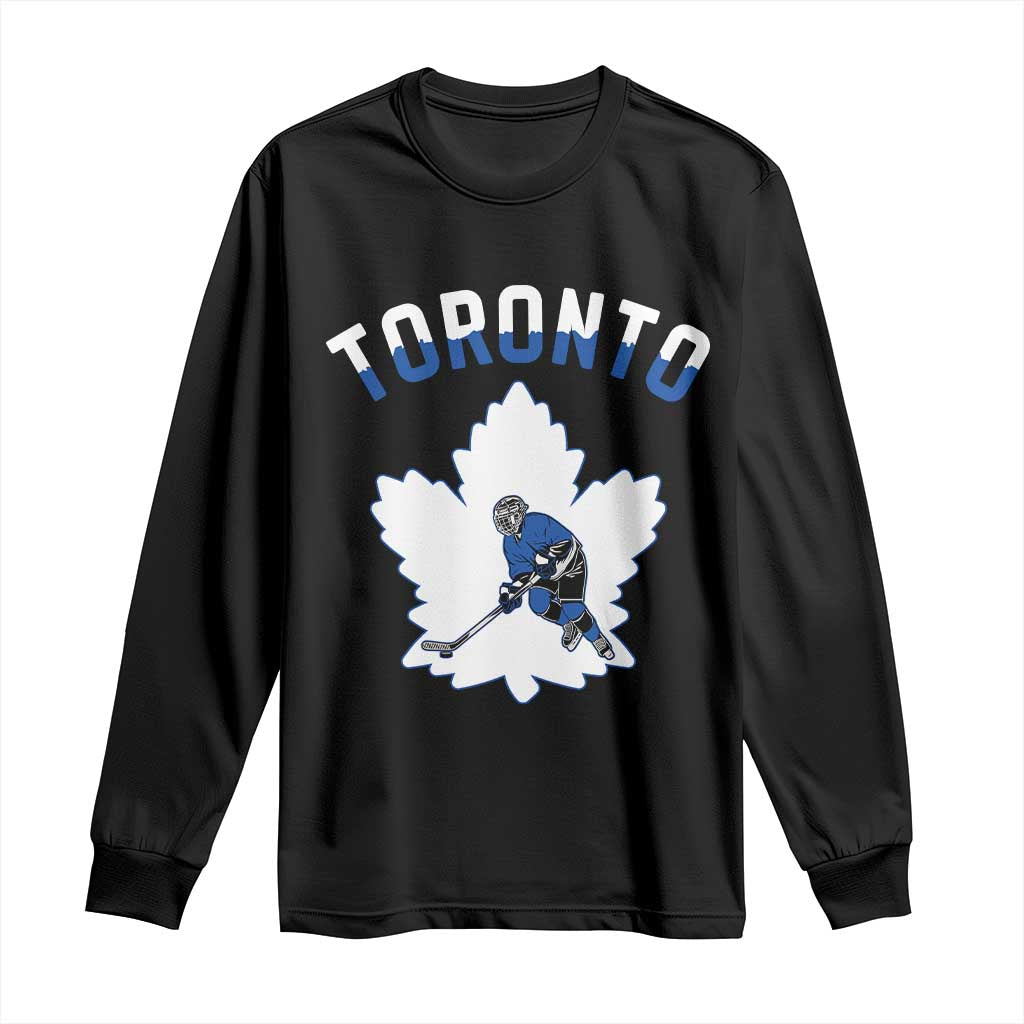 Toronto Ice Hockey Player Long Sleeve Shirt Canadian Winter Sport - Wonder Print Shop