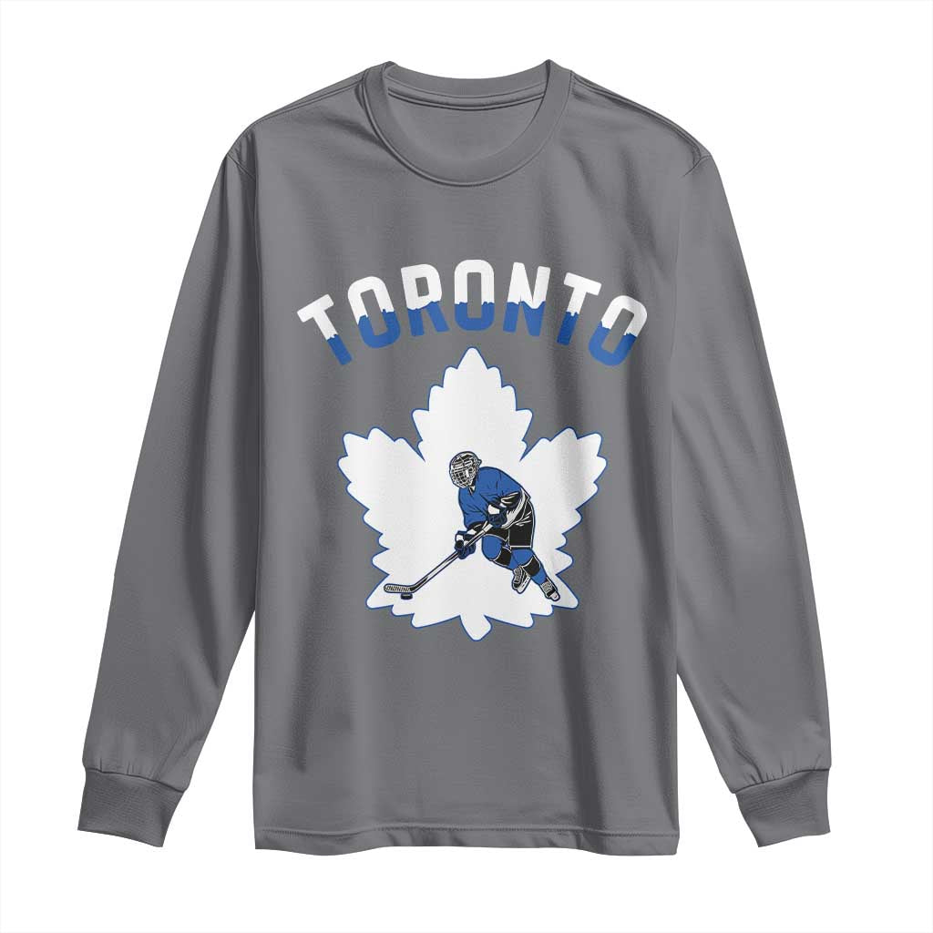 Toronto Ice Hockey Player Long Sleeve Shirt Canadian Winter Sport - Wonder Print Shop