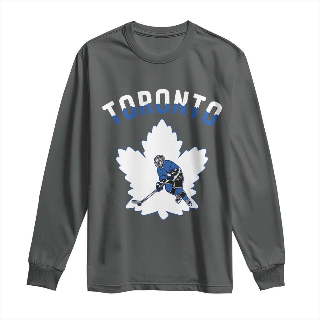 Toronto Ice Hockey Player Long Sleeve Shirt Canadian Winter Sport - Wonder Print Shop
