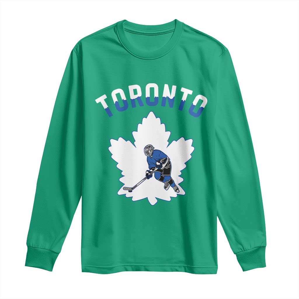 Toronto Ice Hockey Player Long Sleeve Shirt Canadian Winter Sport - Wonder Print Shop
