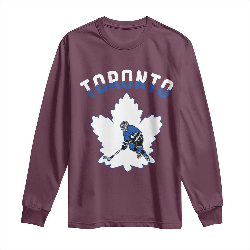 Toronto Ice Hockey Player Long Sleeve Shirt Canadian Winter Sport - Wonder Print Shop