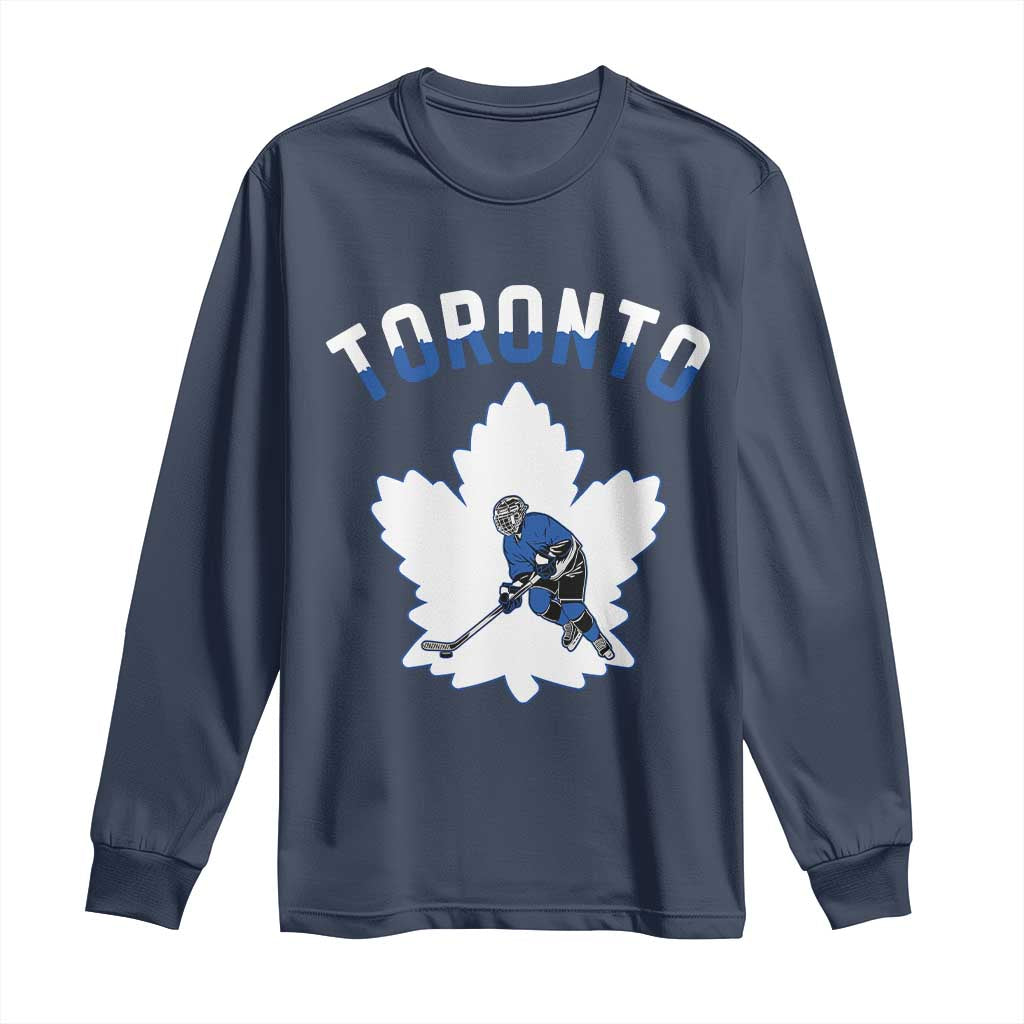 Toronto Ice Hockey Player Long Sleeve Shirt Canadian Winter Sport - Wonder Print Shop