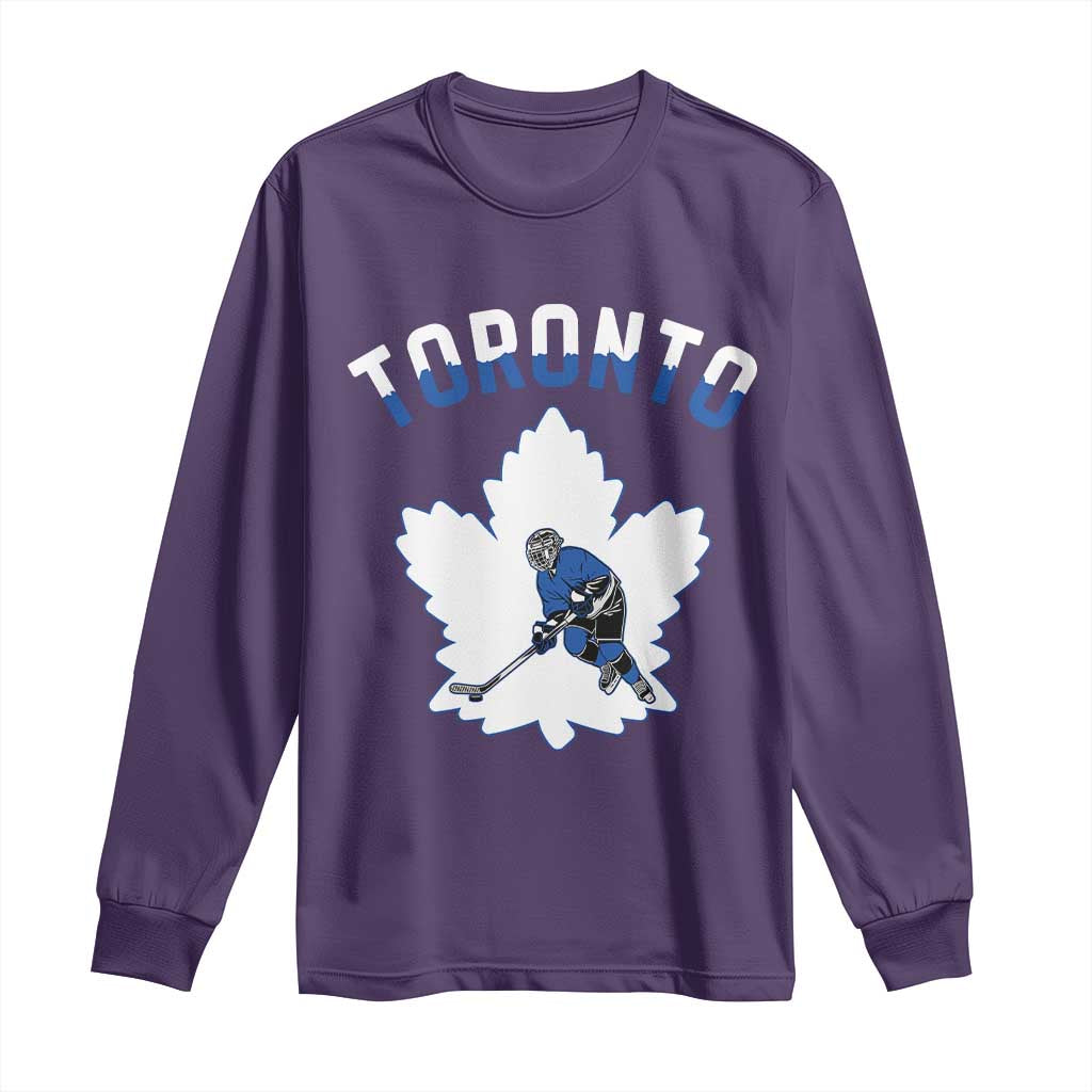 Toronto Ice Hockey Player Long Sleeve Shirt Canadian Winter Sport - Wonder Print Shop