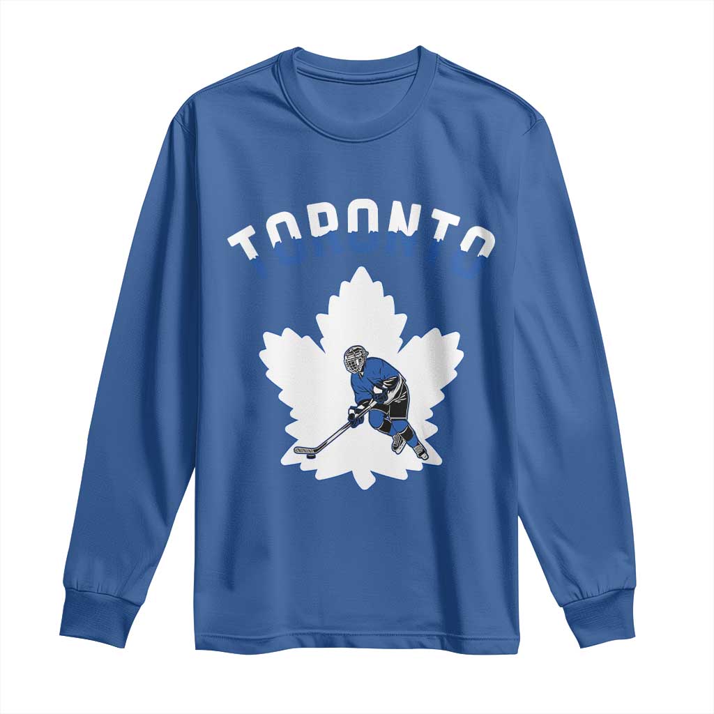 Toronto Ice Hockey Player Long Sleeve Shirt Canadian Winter Sport - Wonder Print Shop