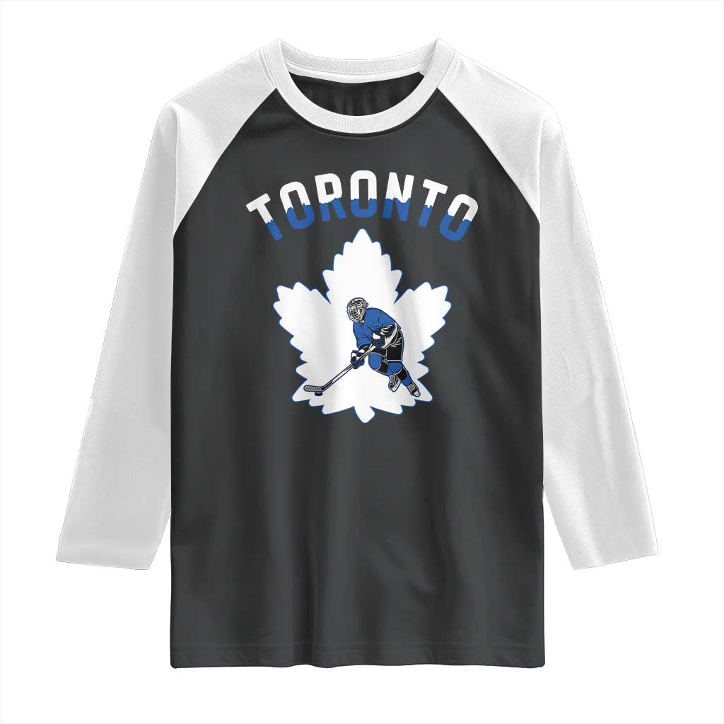Toronto Ice Hockey Player Raglan Shirt Canadian Winter Sport - Wonder Print Shop