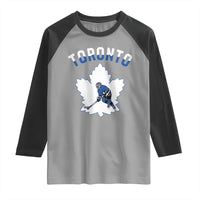 Toronto Ice Hockey Player Raglan Shirt Canadian Winter Sport - Wonder Print Shop