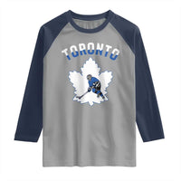 Toronto Ice Hockey Player Raglan Shirt Canadian Winter Sport - Wonder Print Shop