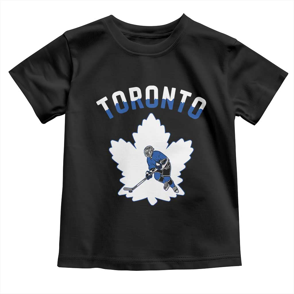 Toronto Ice Hockey Player Toddler T Shirt Canadian Winter Sport - Wonder Print Shop