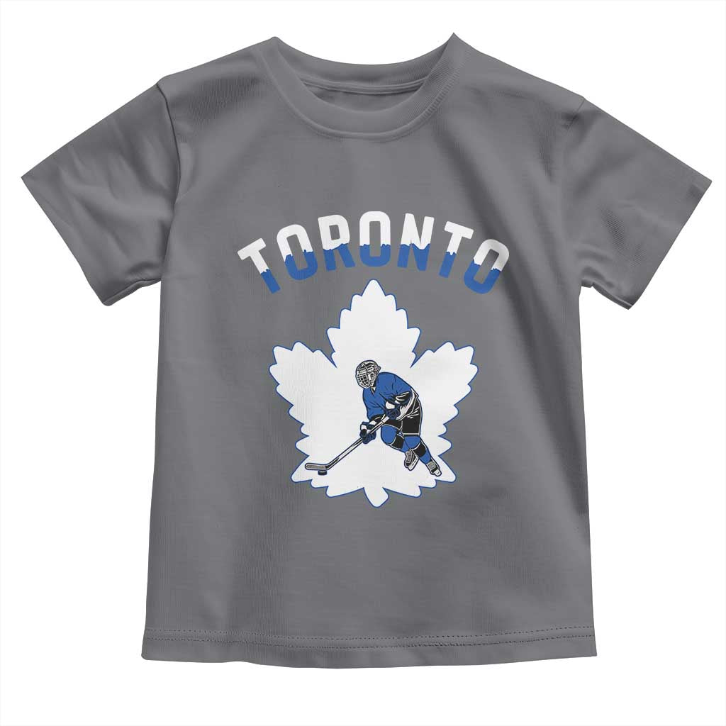 Toronto Ice Hockey Player Toddler T Shirt Canadian Winter Sport - Wonder Print Shop